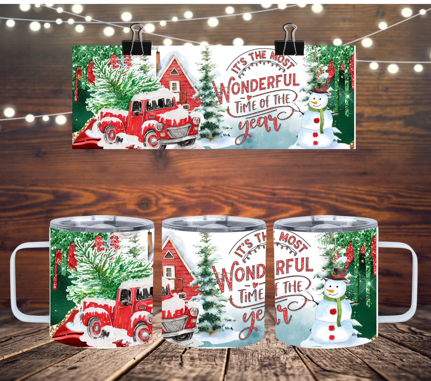 Christmas 20 Oz. Skinny Tumblers and 12 0z. Travel Mugs